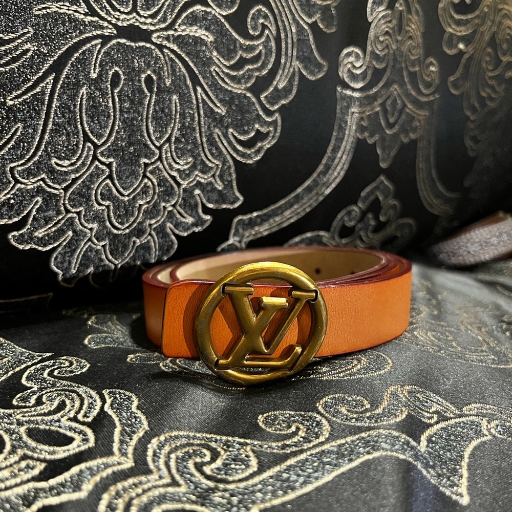 Louis Vuitton Tan Belt with Gold Buckle